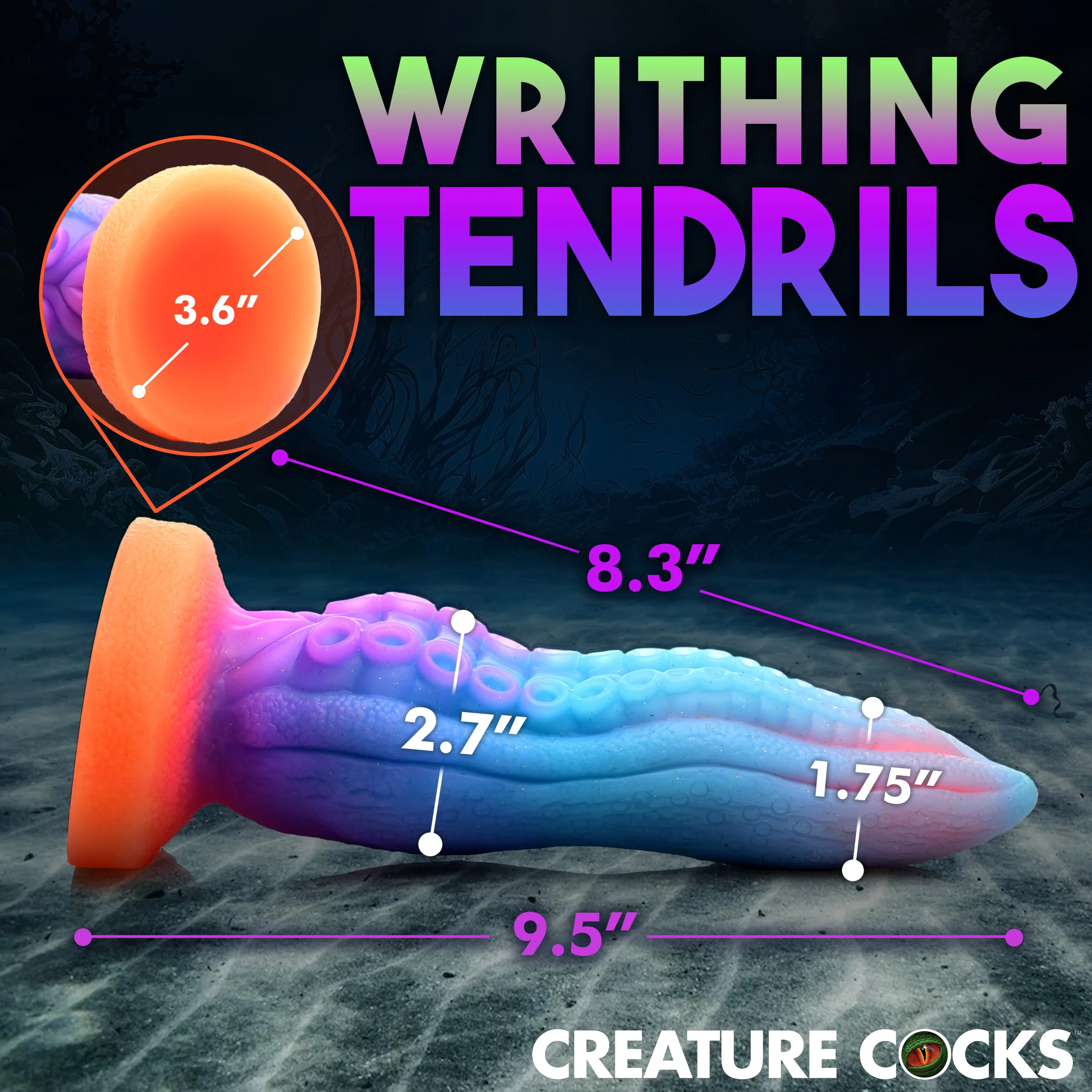 Thick Tentacle Glow-in-the-Dark Silicone Dildo - Image 4