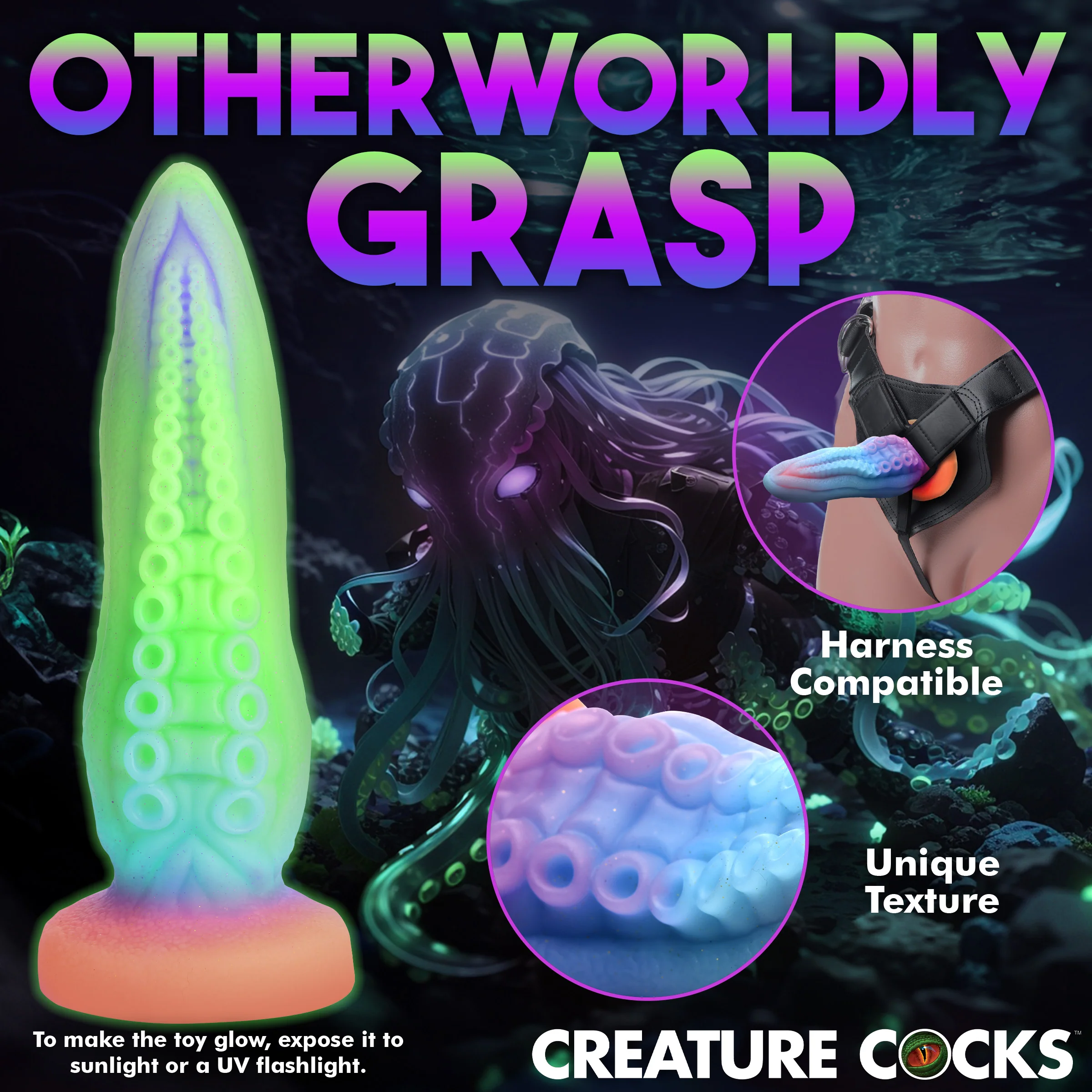 Thick Tentacle Glow-in-the-Dark Silicone Dildo - Image 7