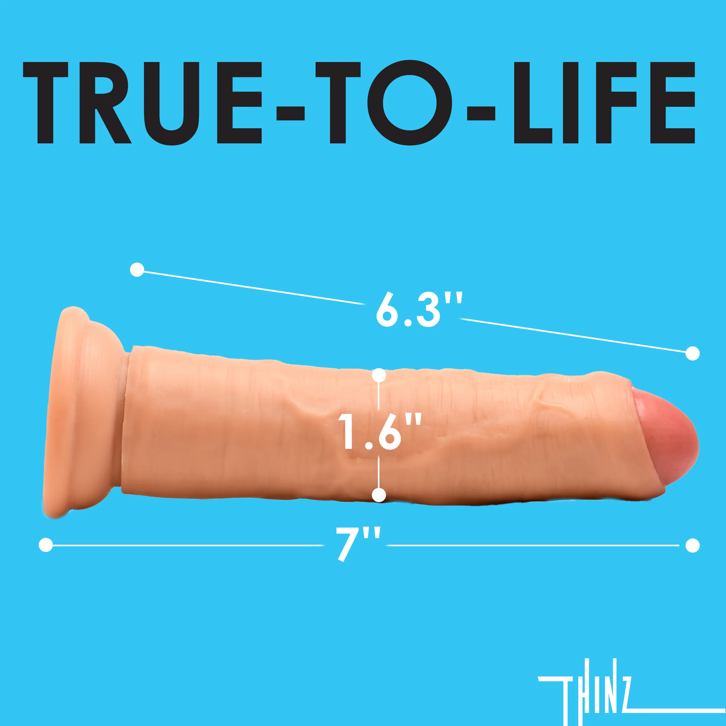 Thinz 7" Uncut Dildo - Image 4