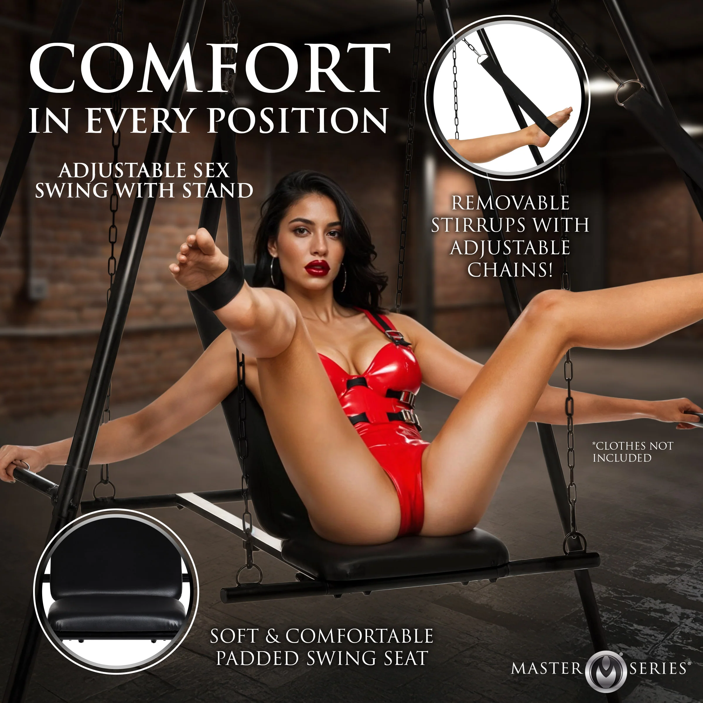 Throne Adjustable Sex Swing With Stand - Image 3