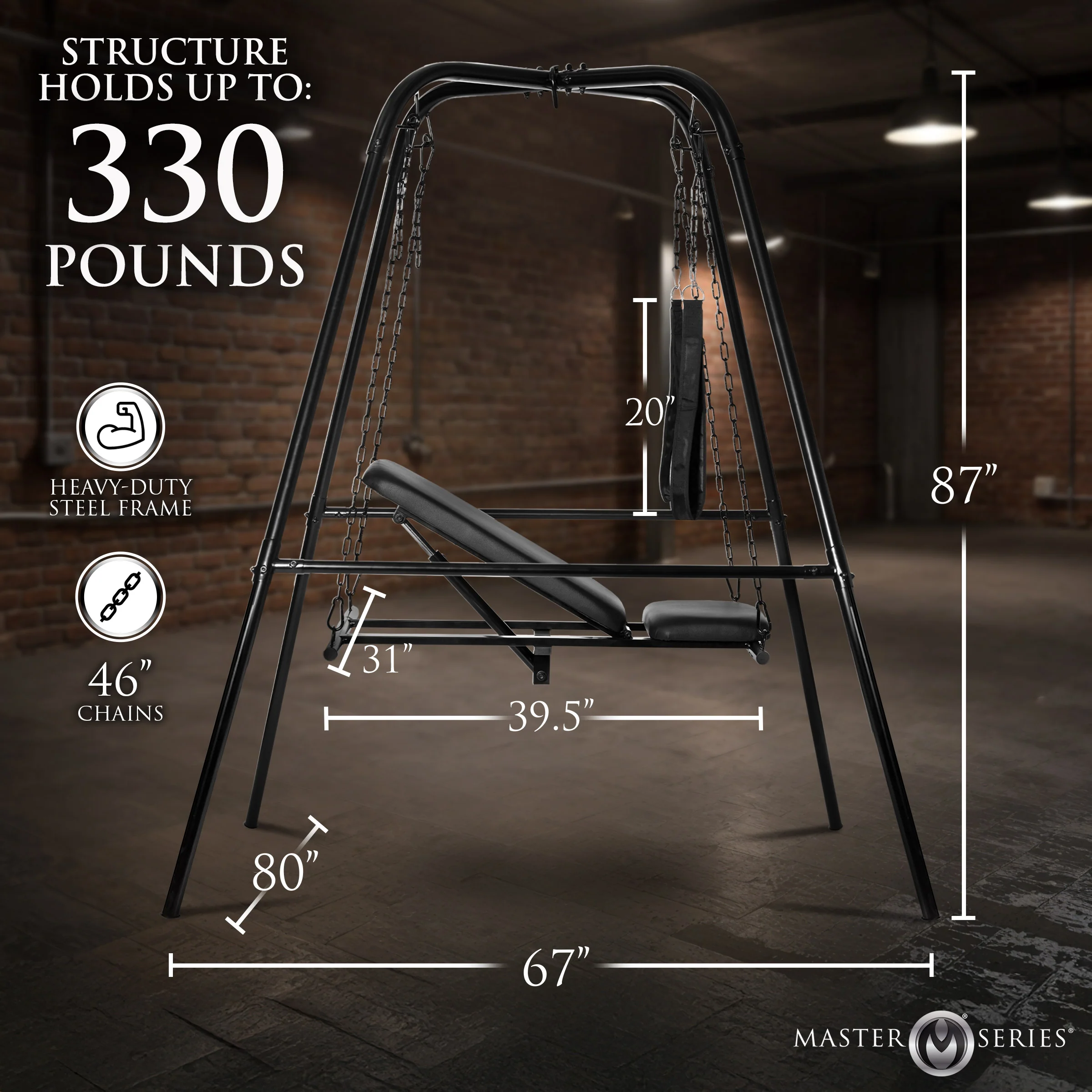 Throne Adjustable Sex Swing With Stand - Image 4