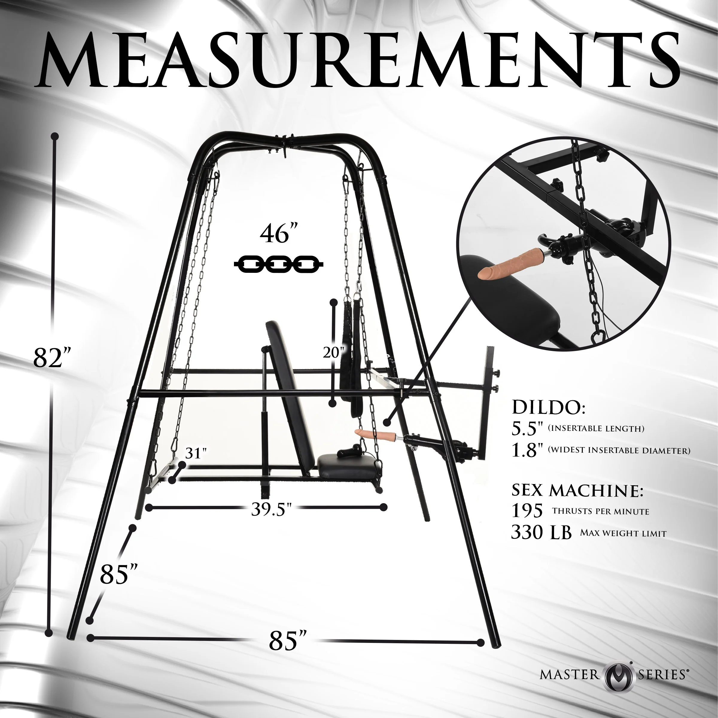Throne Deluxe Adjustable Sling with Sex Machine - Image 6