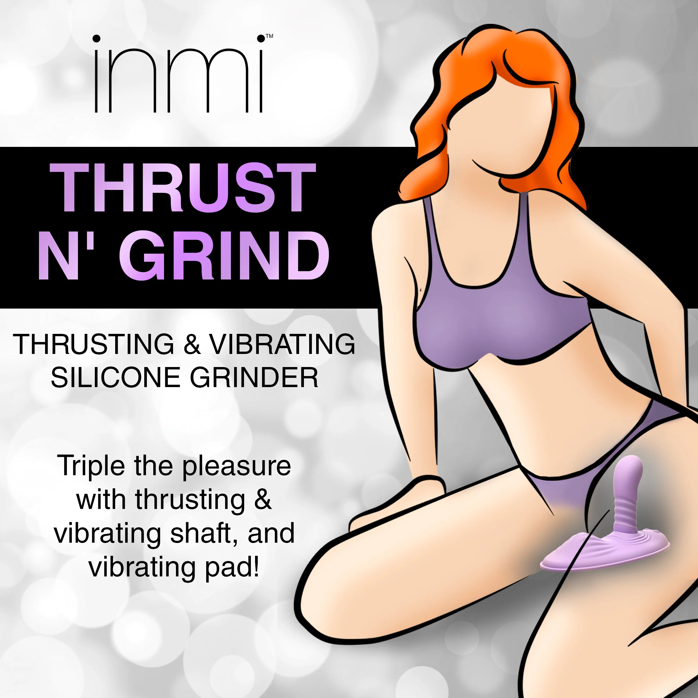 Thrust n' Grind Thrusting and Vibrating Silicone Sex Grinder - Image 3