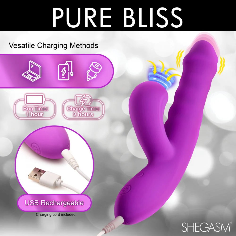 Thrust Wave Thrusting and Sucking Silicone Rabbit Vibrator - Image 7