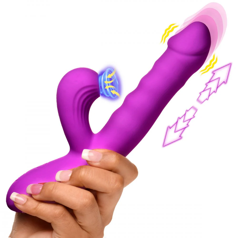 Thrust Wave Thrusting and Sucking Silicone Rabbit Vibrator - Image 9