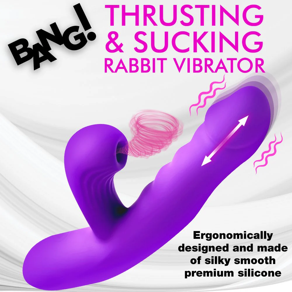 Thrusting and Sucking Silicone Rabbit Vibrator - Image 3