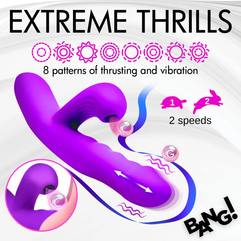 Thrusting and Sucking Silicone Rabbit Vibrator - Image 4