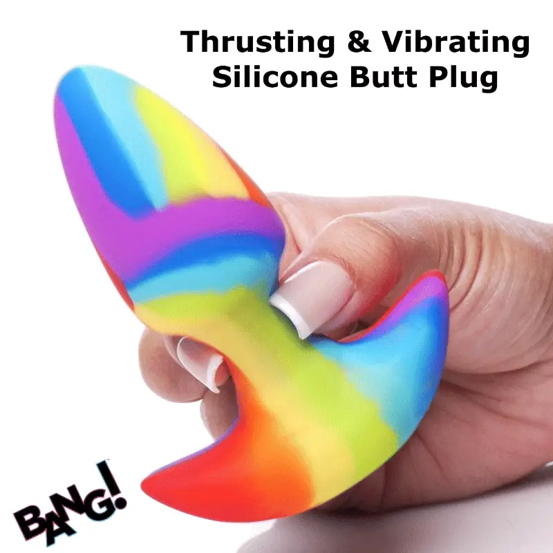 Thrusting and Vibrating Silicone Butt Plug - Image 2