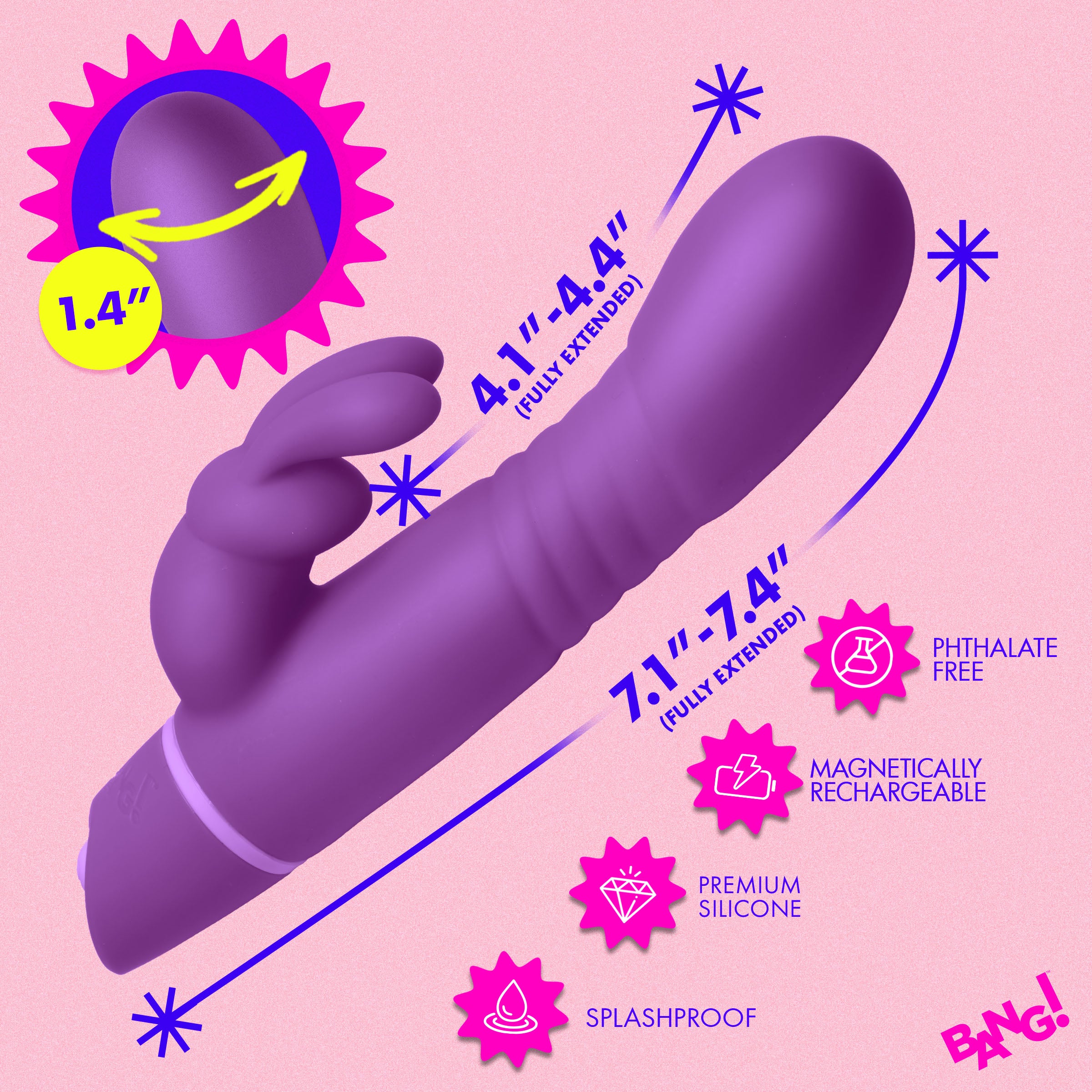 Thrusting Silicone Rabbit Vibrator - Image 5