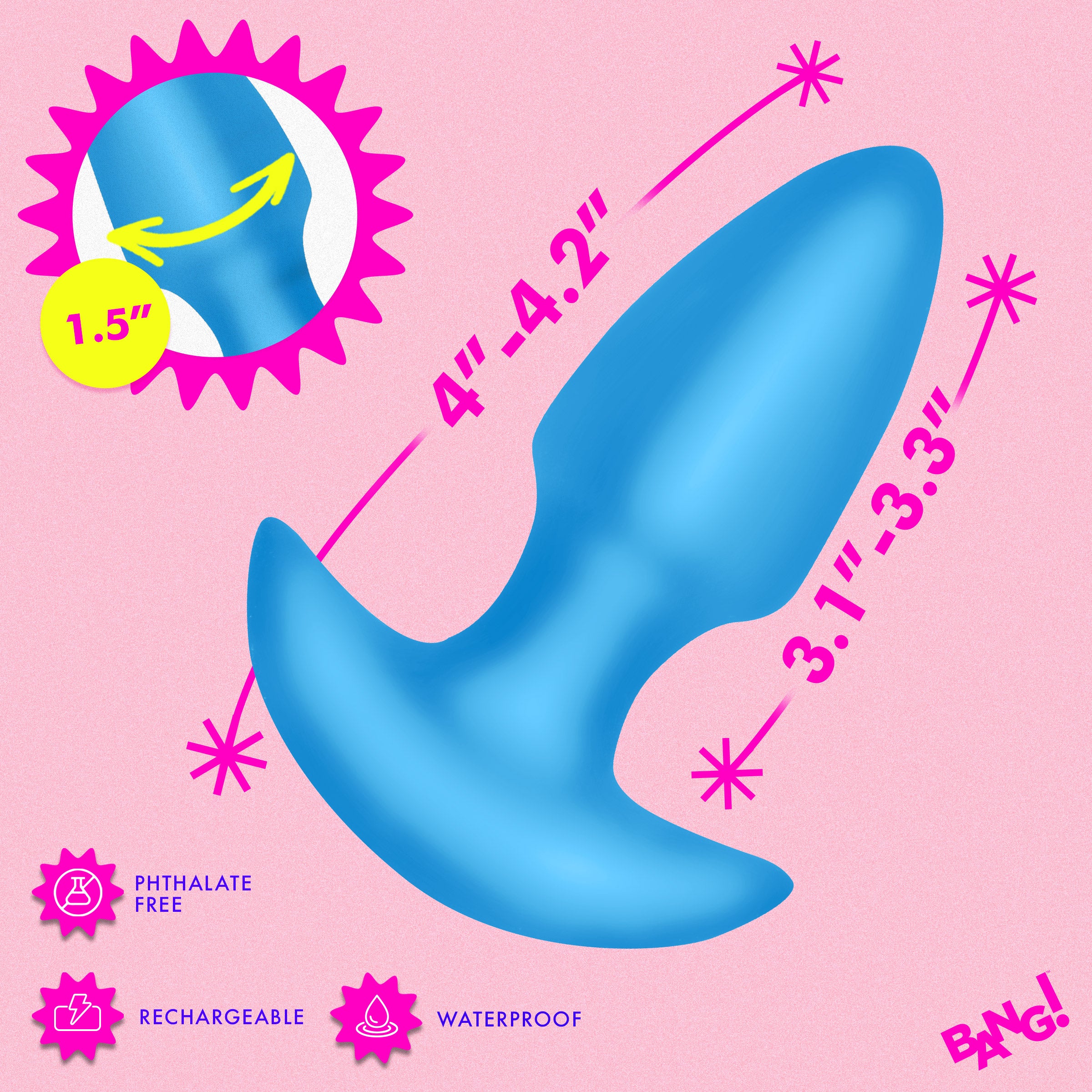 Thrusting & Vibrating Silicone Butt Plug - Image 5