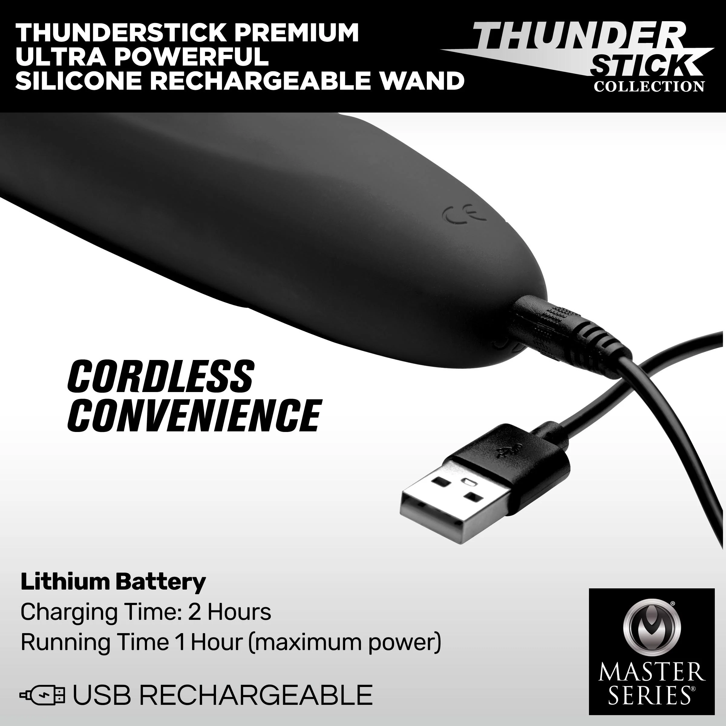 Thunderstick Premium Ultra Powerful Silicone Rechargeable Wand - Image 8