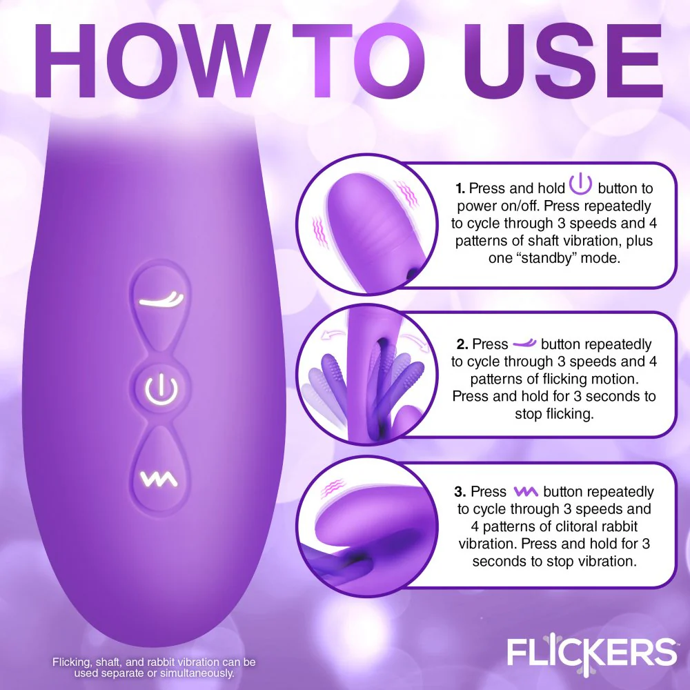 Tri Flick Silicone Flicking Rabbit Vibrator - Image 9