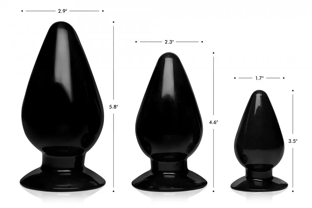 Triple Cones 3 Piece Anal Plug Set - Image 2