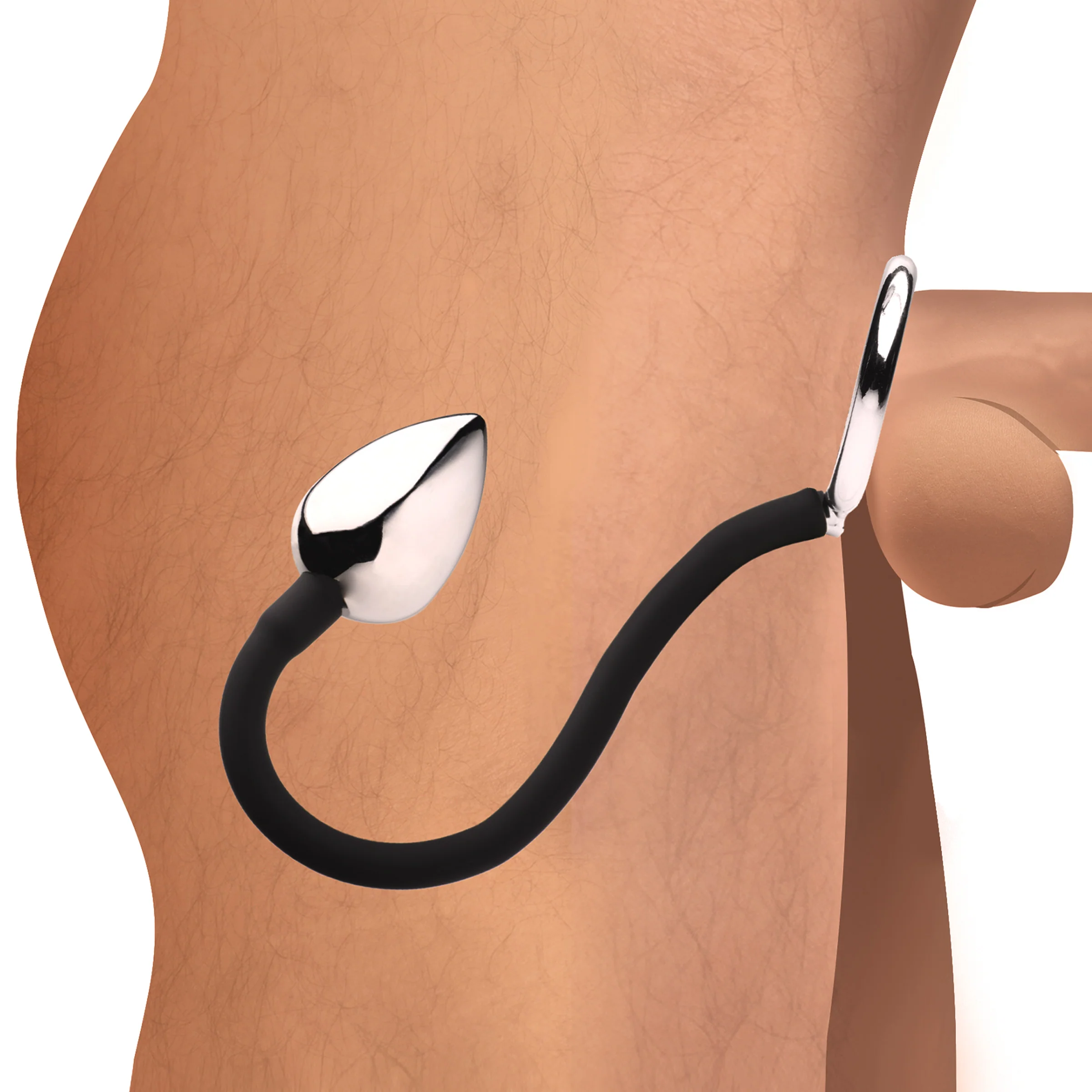 Tug + Plug Cock & Ball Ring with Anal Plug - Image 5