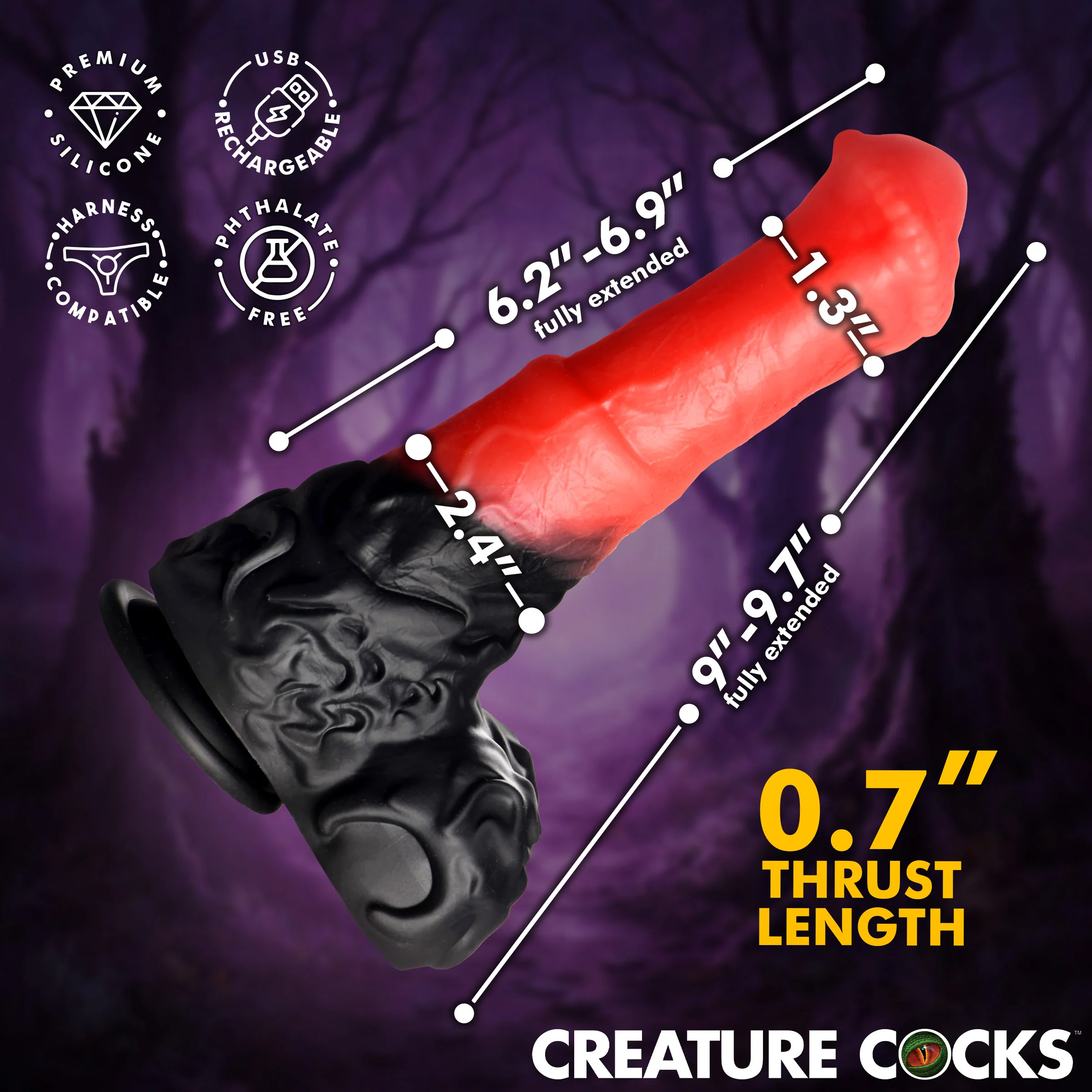 Ultimate Centaur Thrusting & Vibrating Silicone Dildo - Image 6