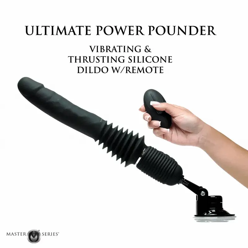 Ultimate Power Pounder Vibrating & Thrusting Silicone Dildo w/ Remote - Image 2