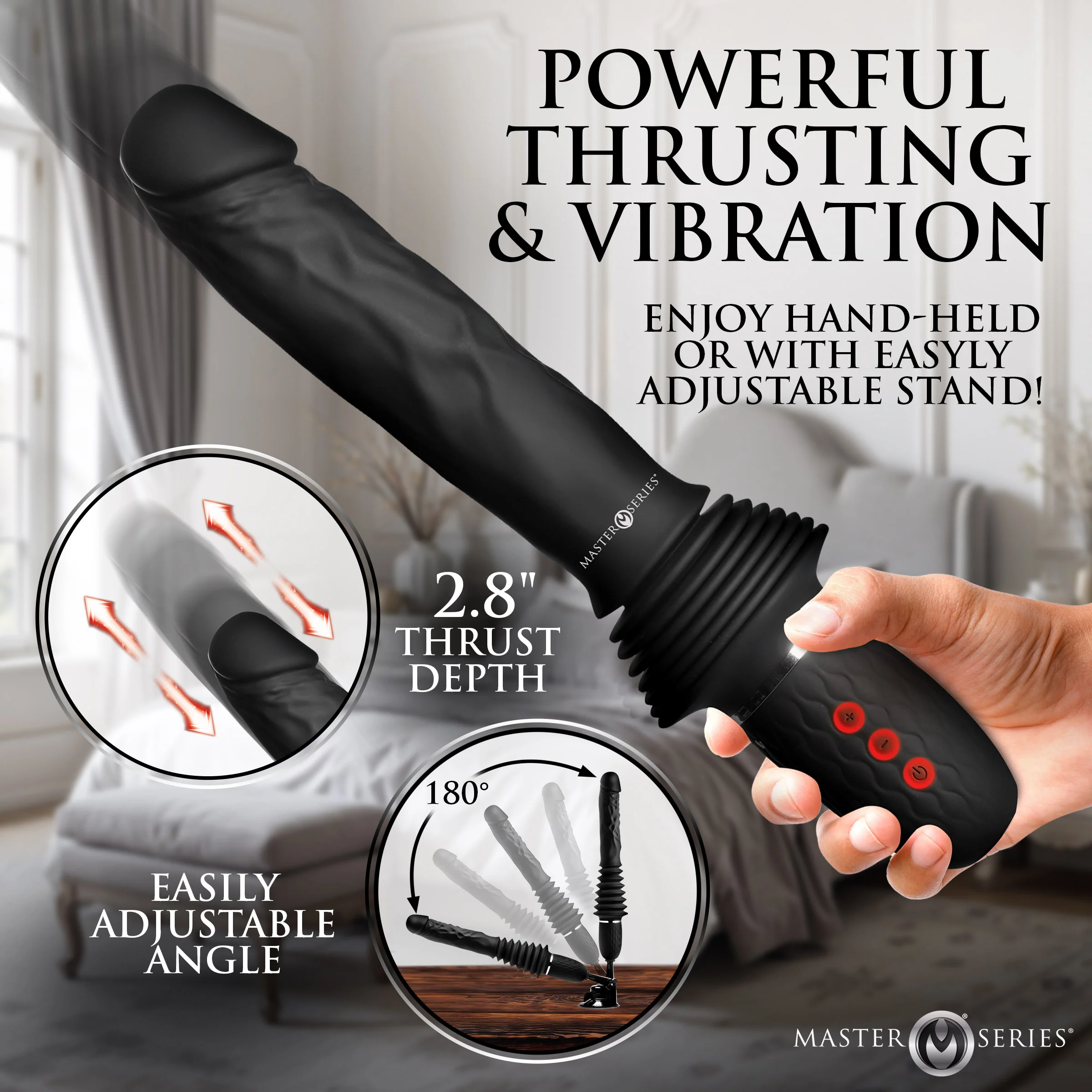 Ultimate Power Pounder Vibrating & Thrusting Silicone Dildo w/ Remote - Image 4