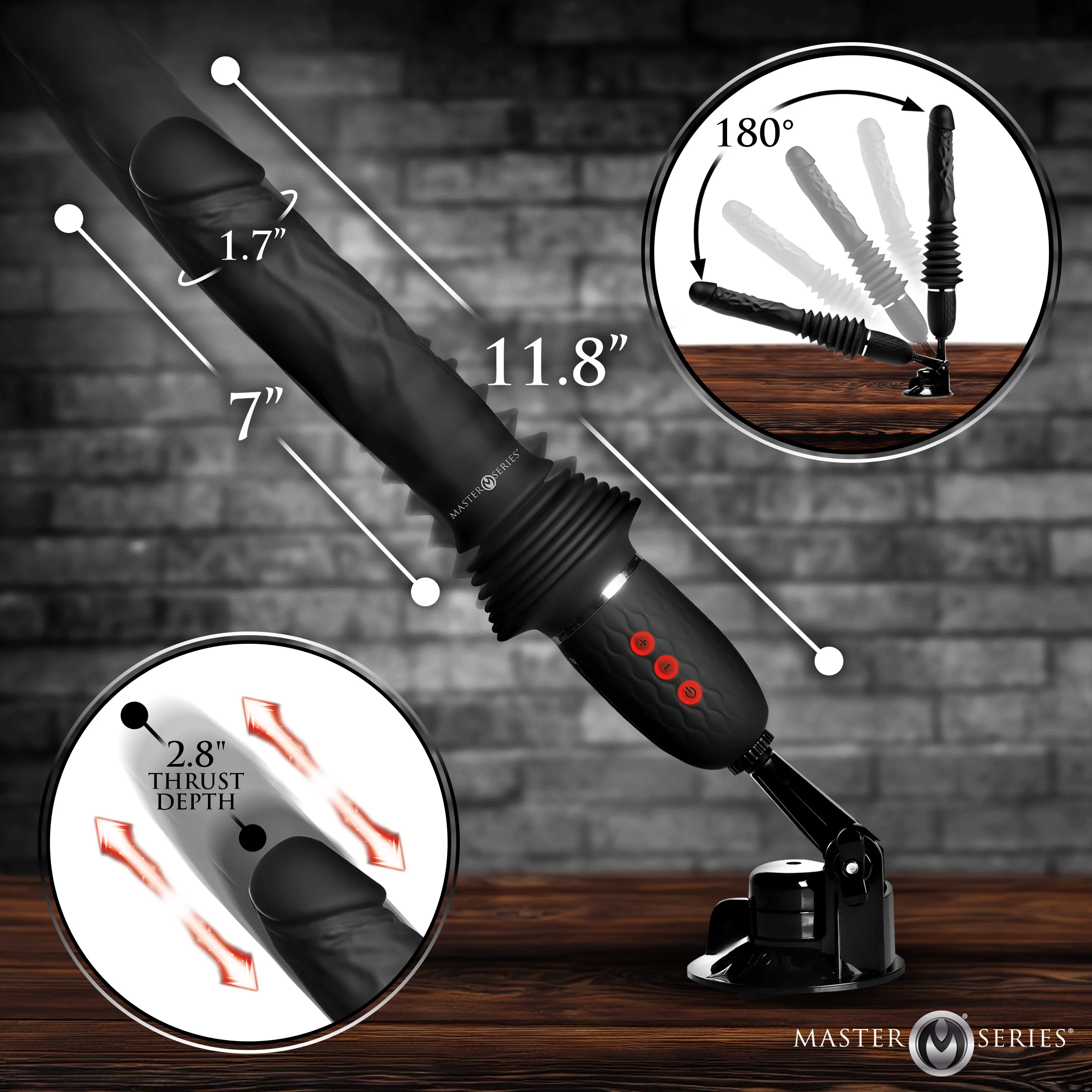 Ultimate Power Pounder Vibrating & Thrusting Silicone Dildo w/ Remote - Image 5