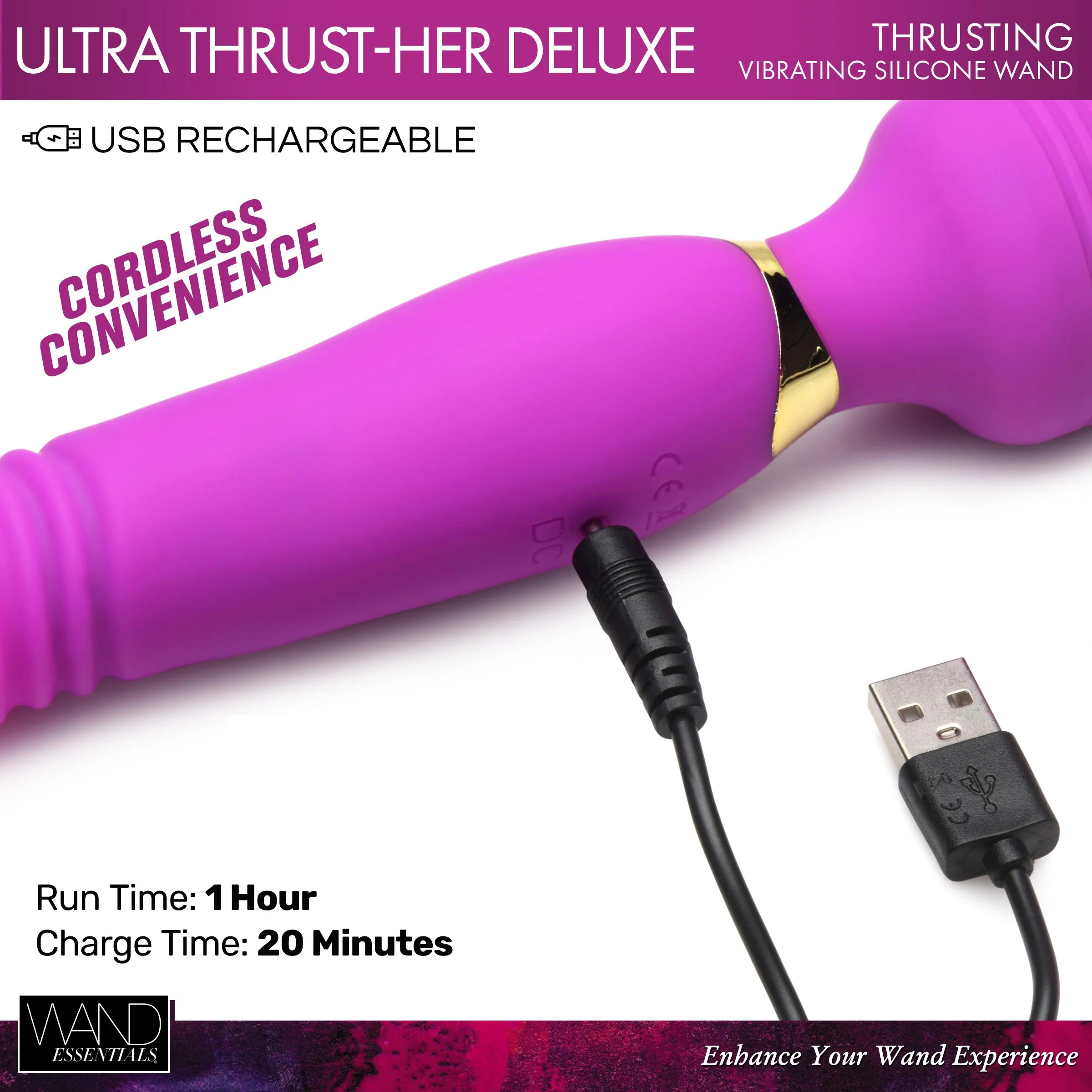 Ultra Thrust-Her Deluxe Thrusting and Vibrating Silicone Wand - Image 5