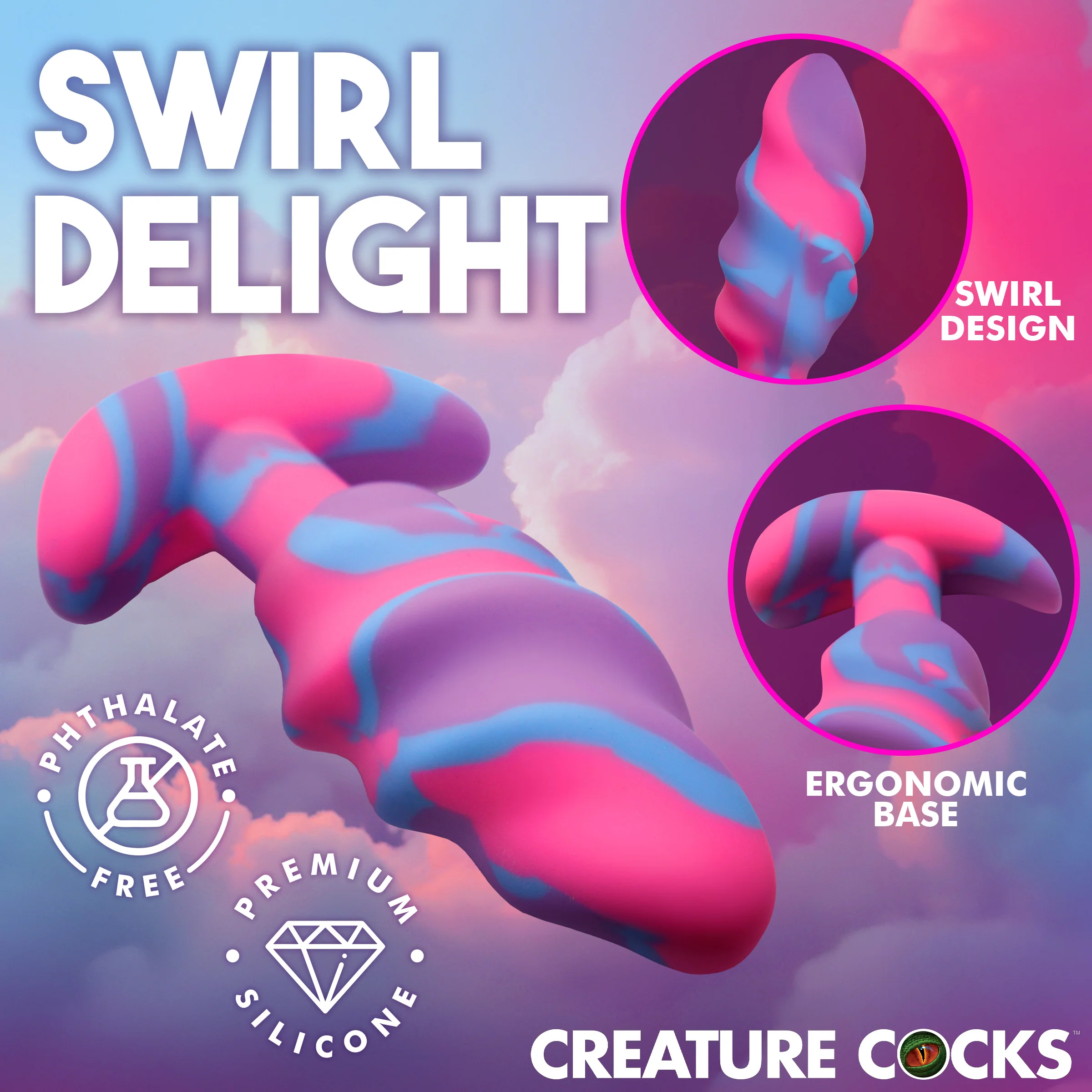 Unicorn Swirl Silicone Butt Plug - Image 2