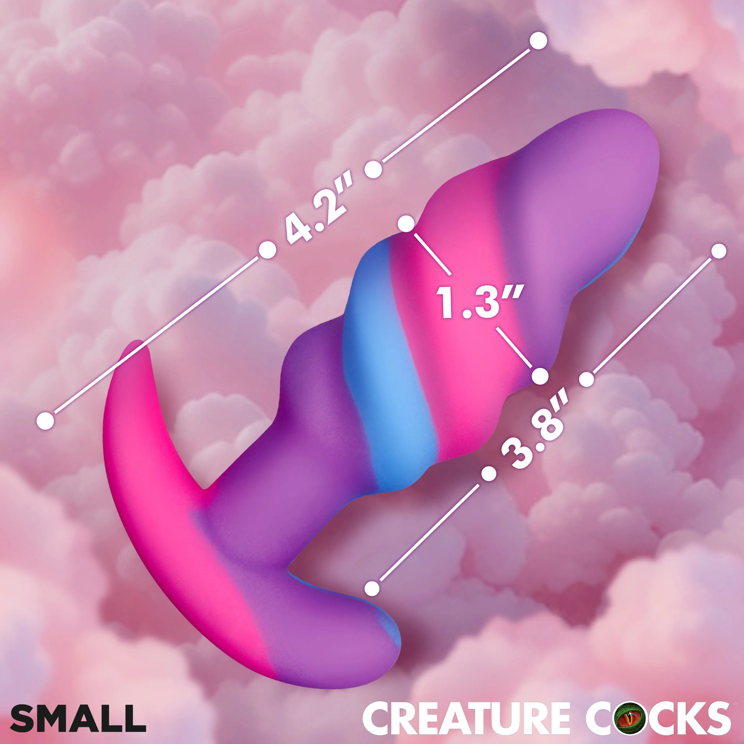 Unicorn Swirl Silicone Butt Plug - Image 3