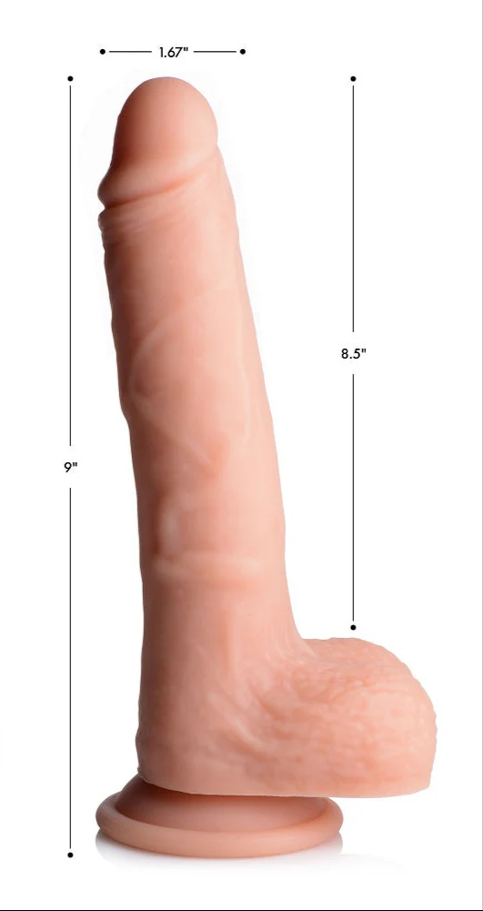 Vibrating and Rotating Remote Control Silicone Dildo with Balls - Image 3