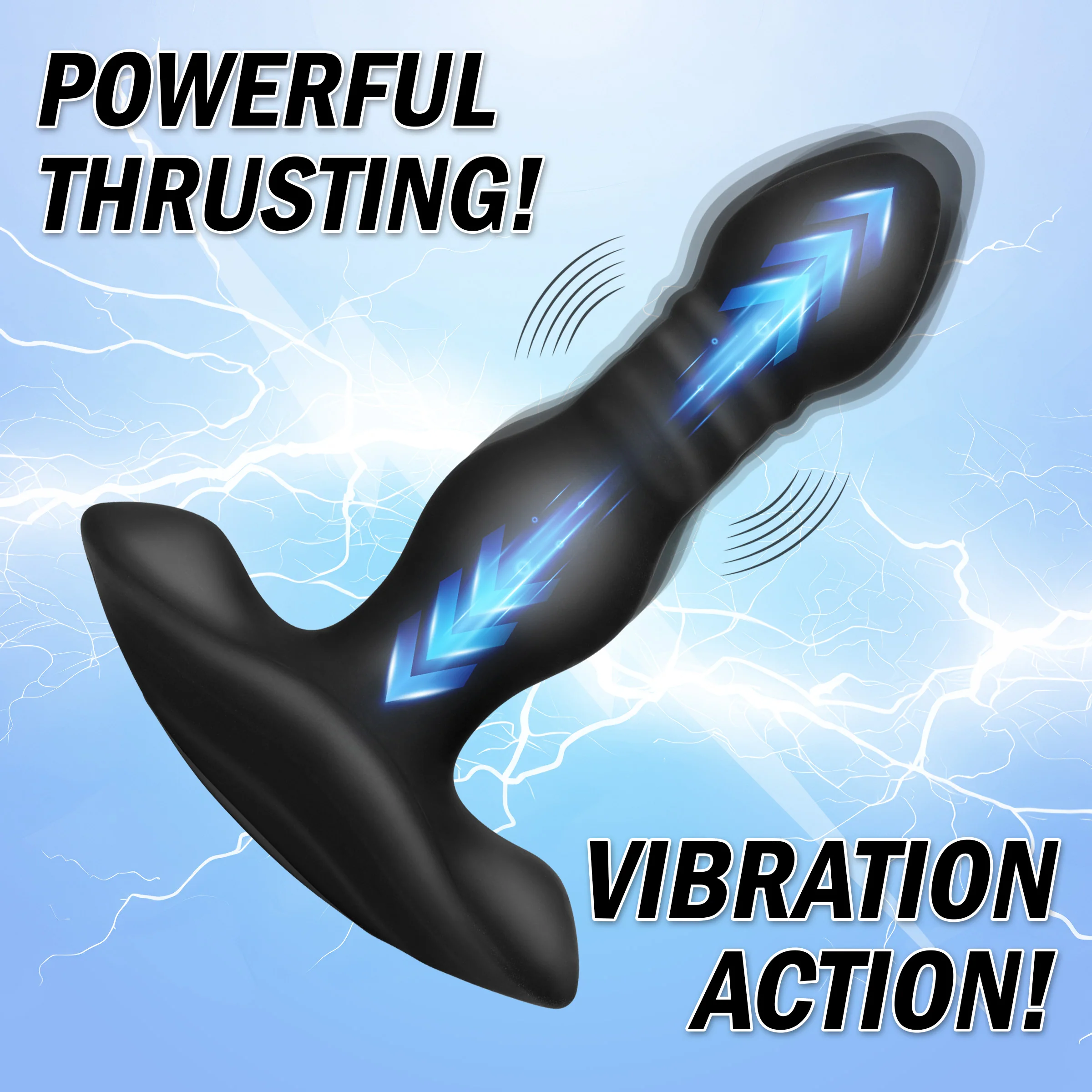 Vibrating and Thrusting Remote Control Silicone Anal Plug - Image 4