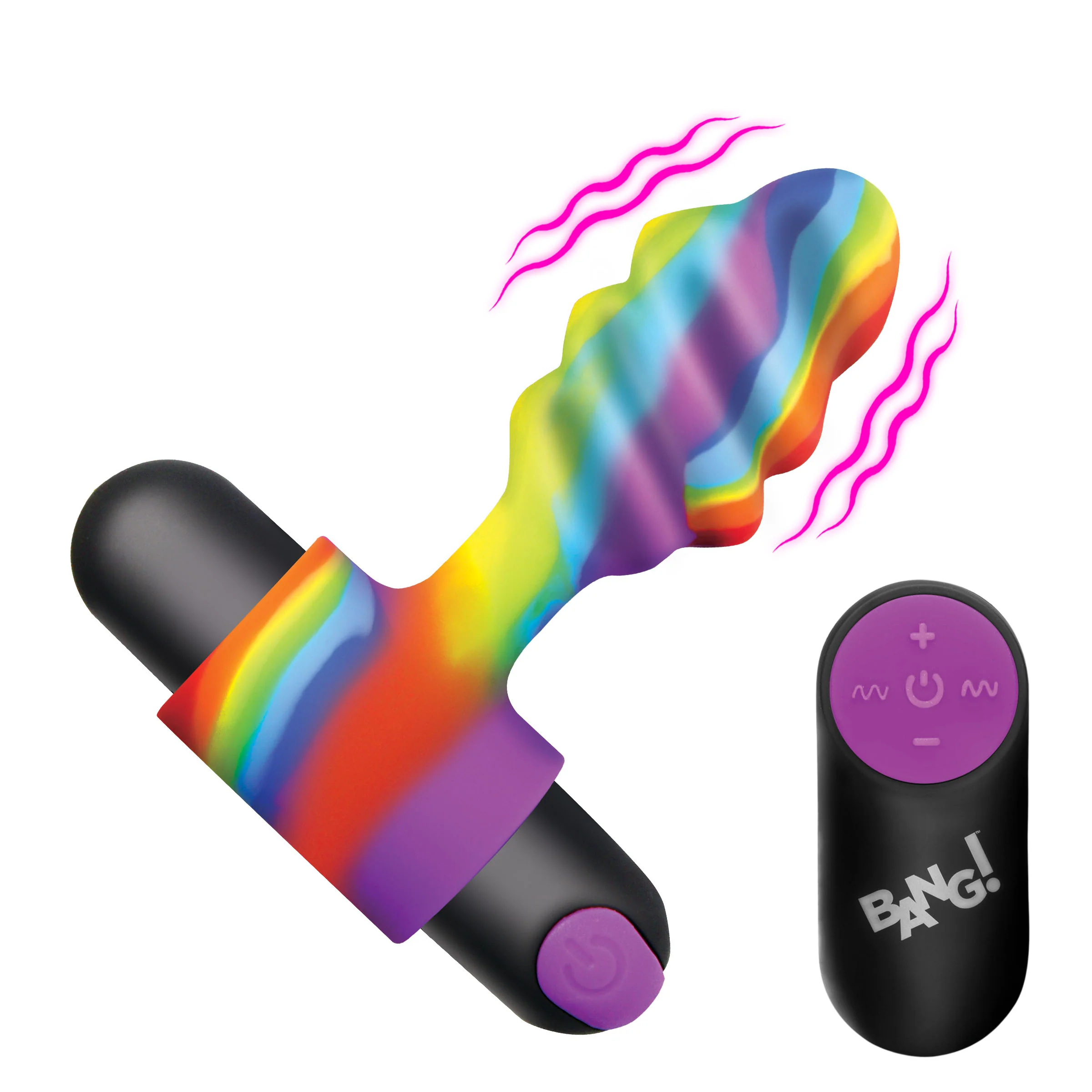 Vibrating Rainbow Butt Plug - Image 7