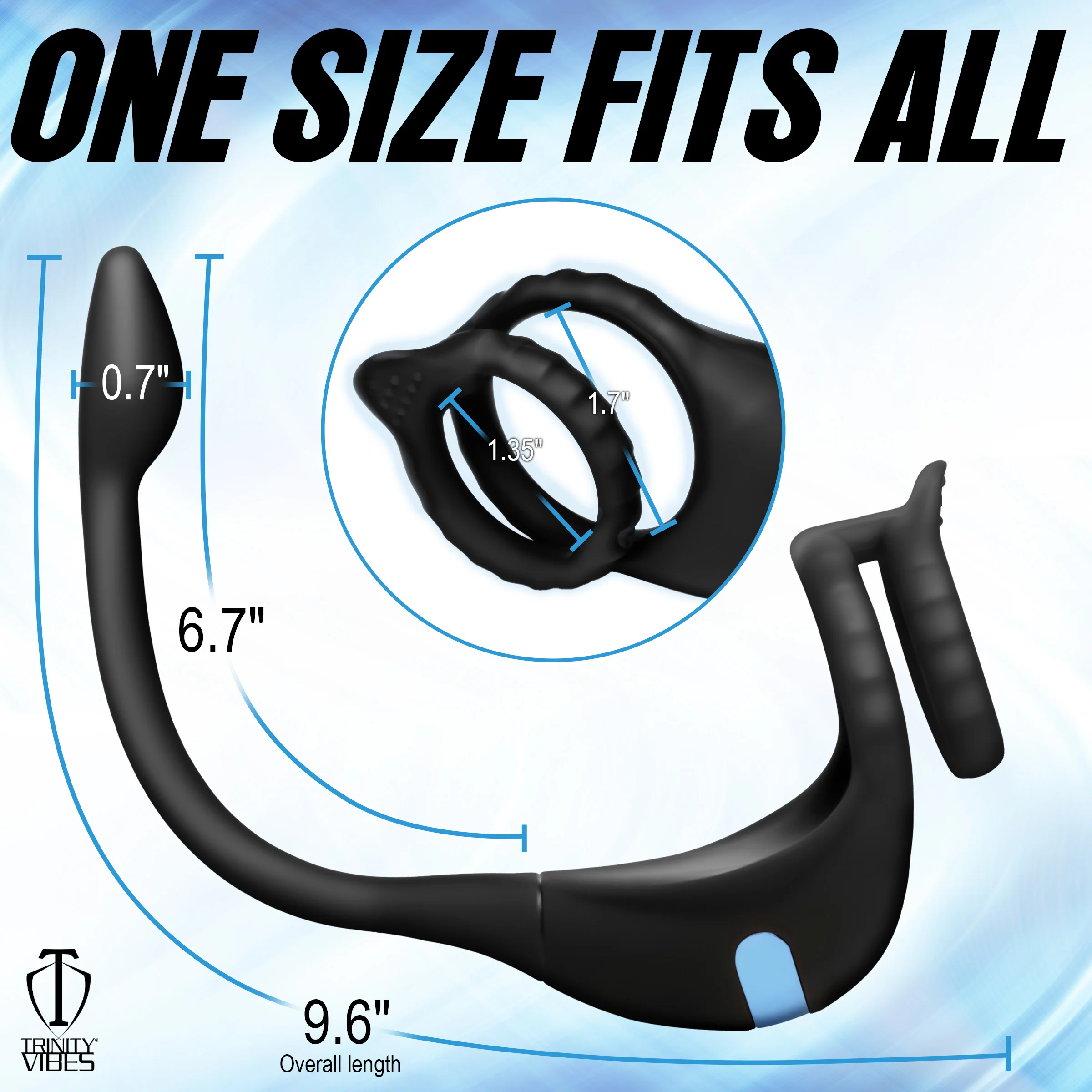 Vibrating Silicone Cock Ring and Anal Stimulator - Image 3