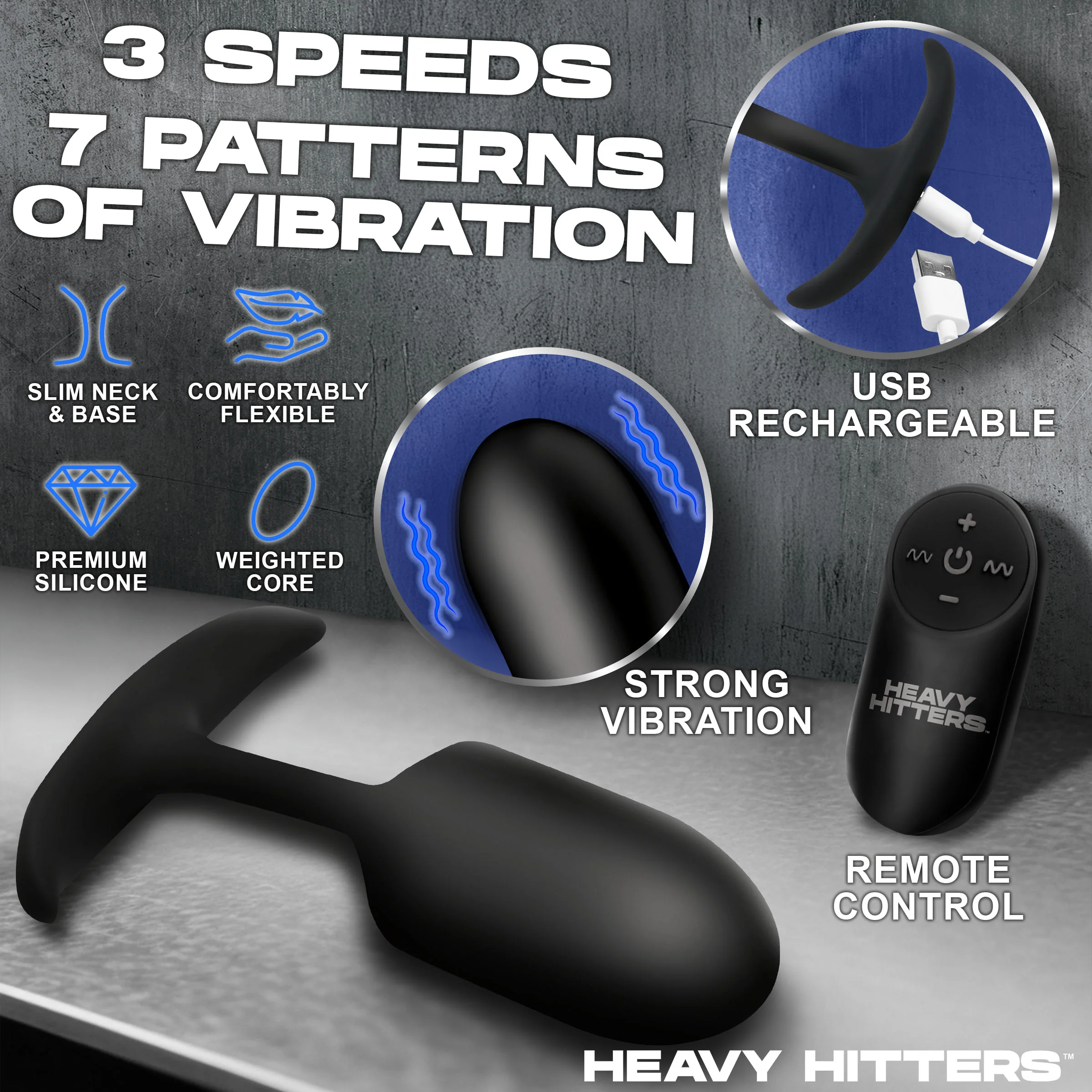 Vibrating Weighted Silicone Anal Plug - Image 3