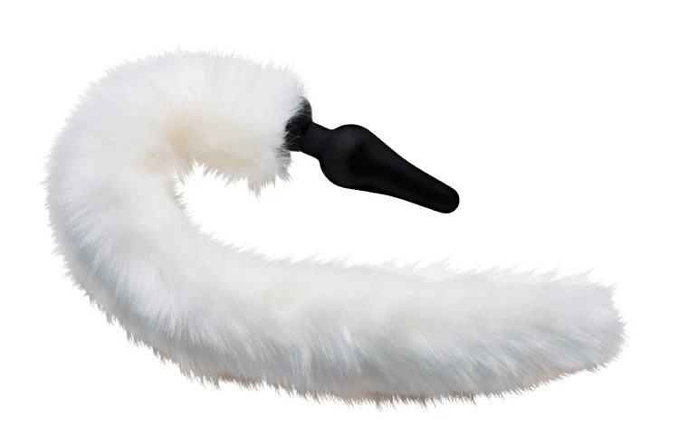 White Fox Tail Anal Plug and Ears Set - Image 3