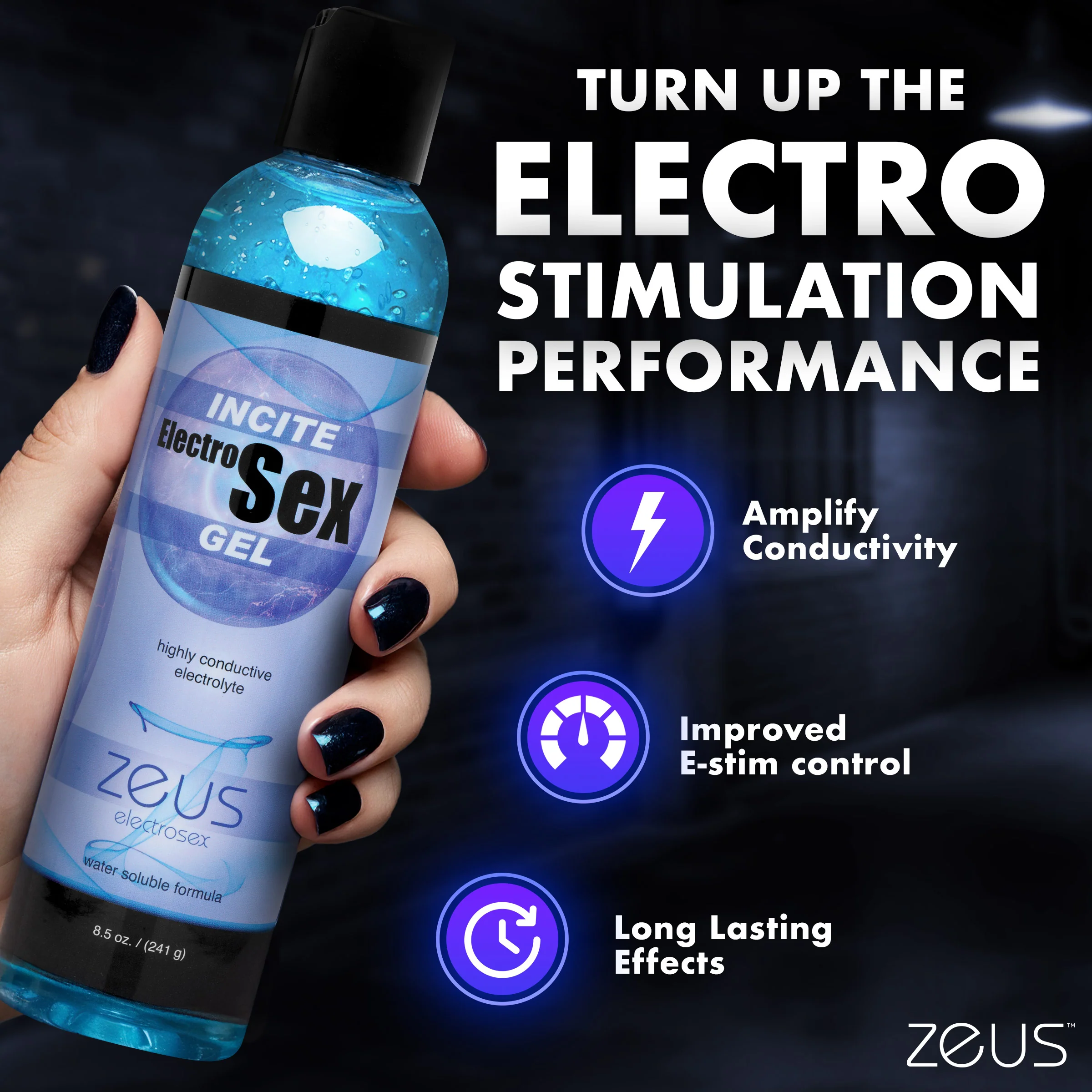 Zeus Incite Electrosex Gel - 8.5oz - Image 2