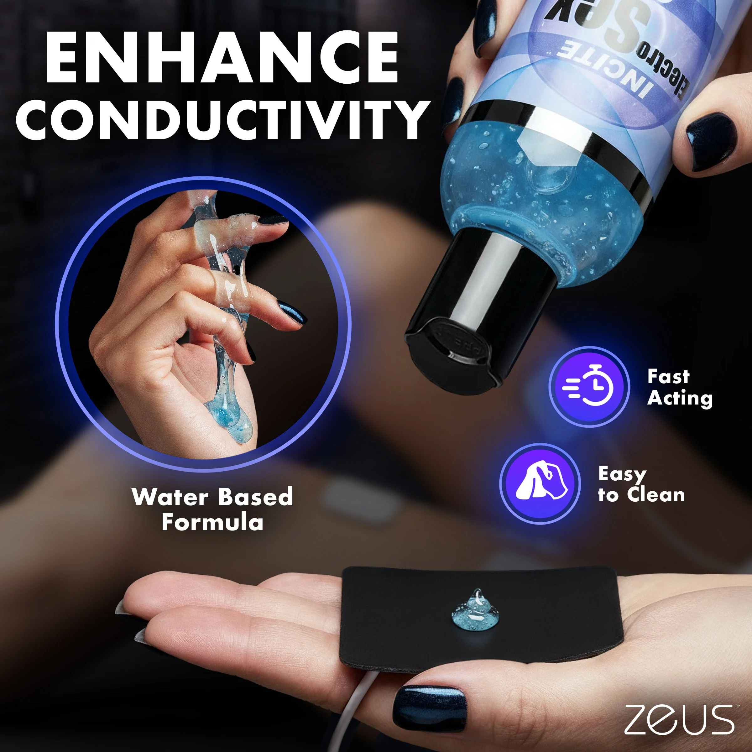 Zeus Incite Electrosex Gel - 8.5oz - Image 3