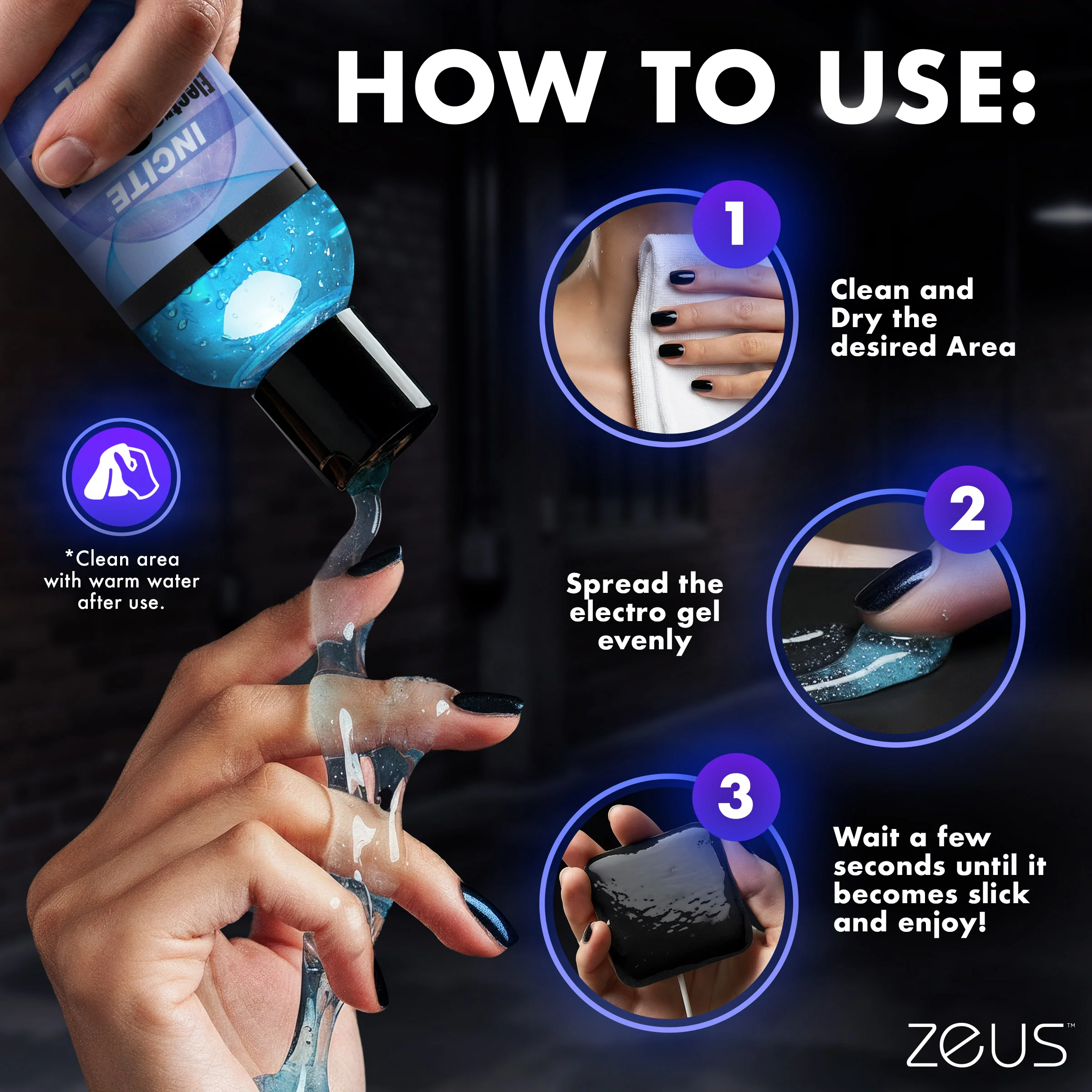 Zeus Incite Electrosex Gel - 8.5oz - Image 4
