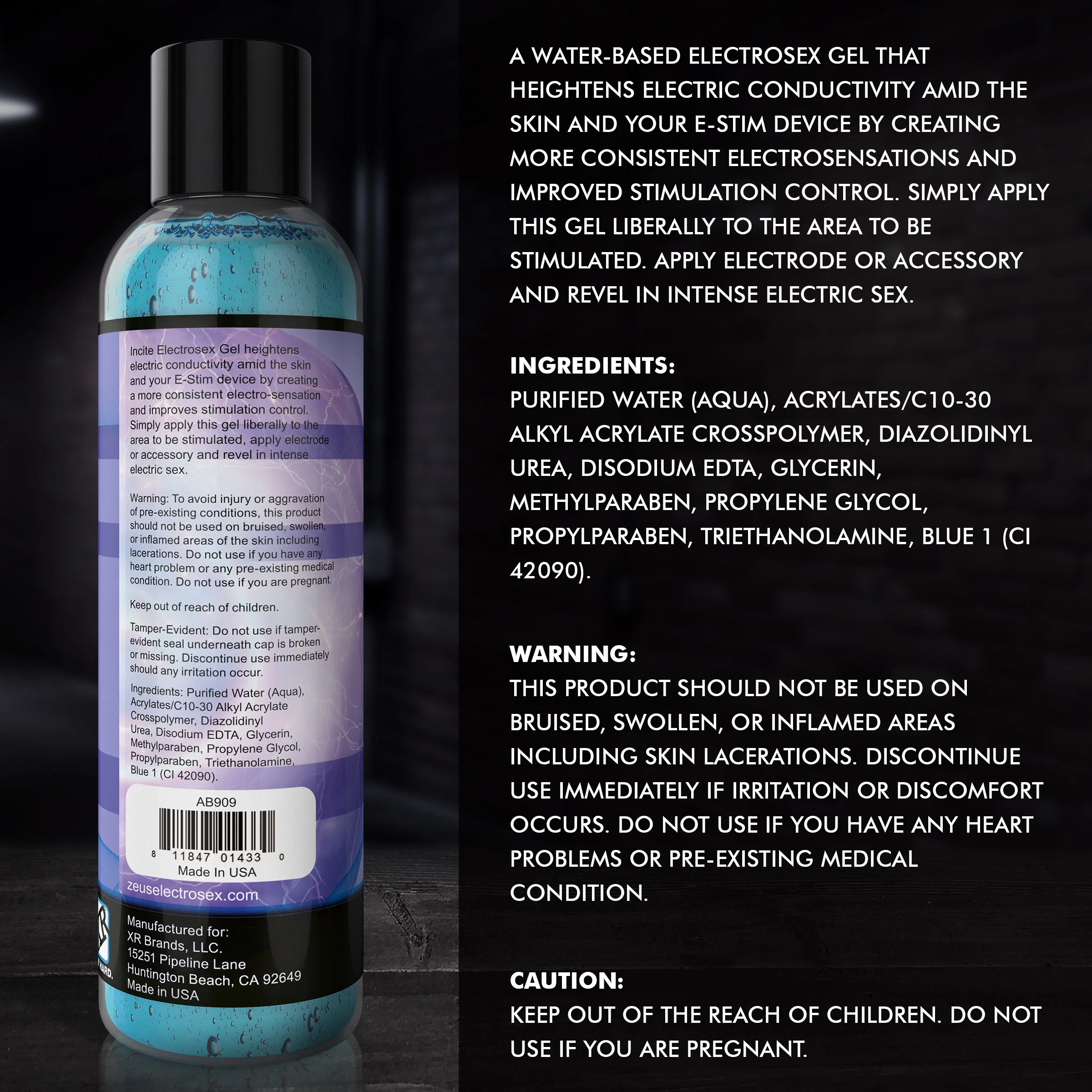 Zeus Incite Electrosex Gel - 8.5oz - Image 5